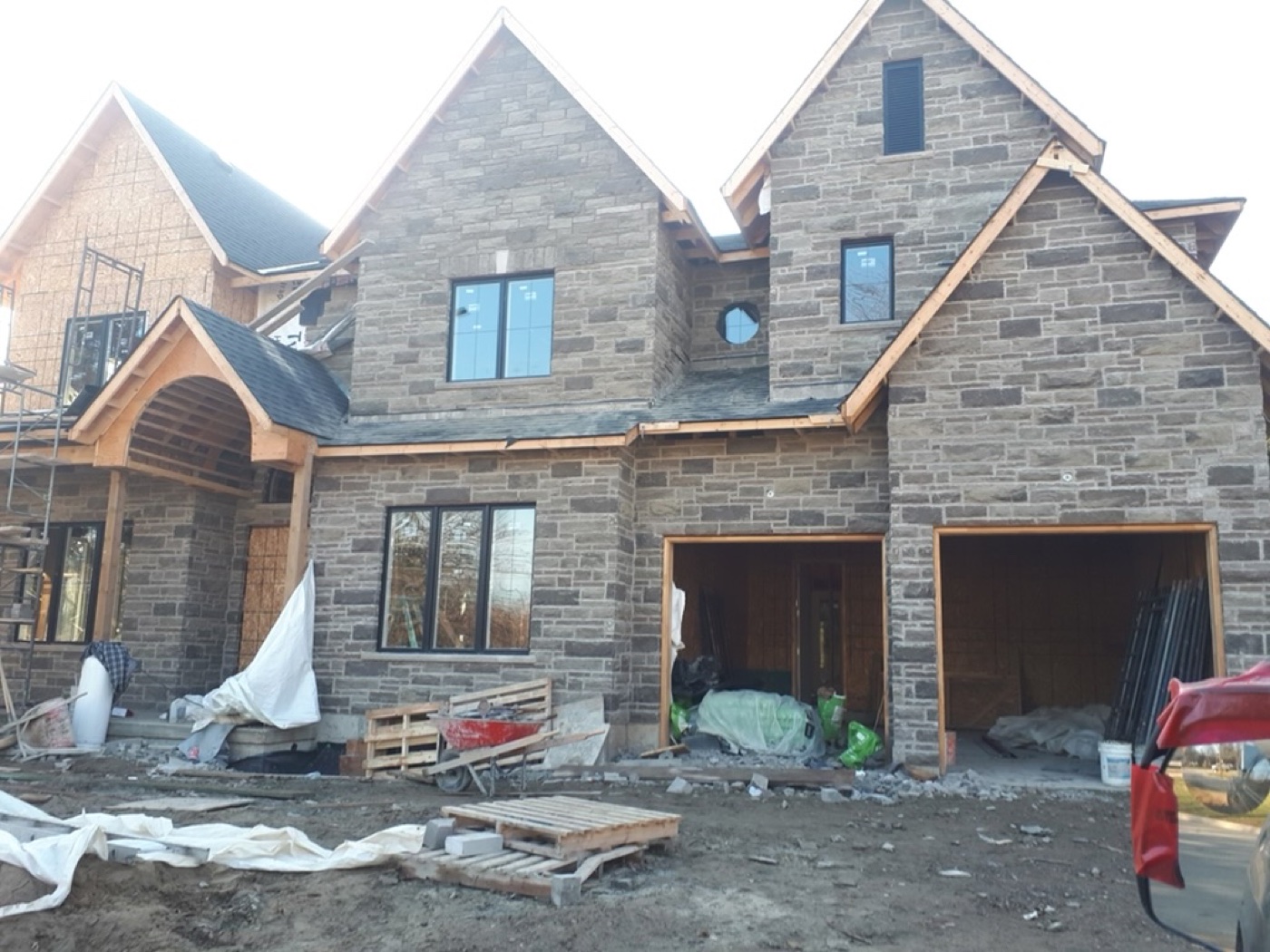 Custom stone home exterior